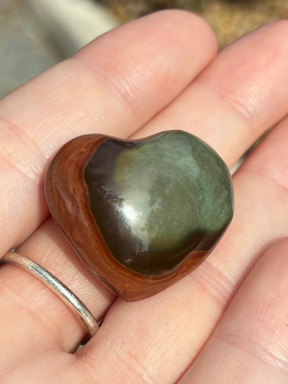 Polychrome Jasper Heart Handwoven Macramé Necklace - Picture 8 of 8